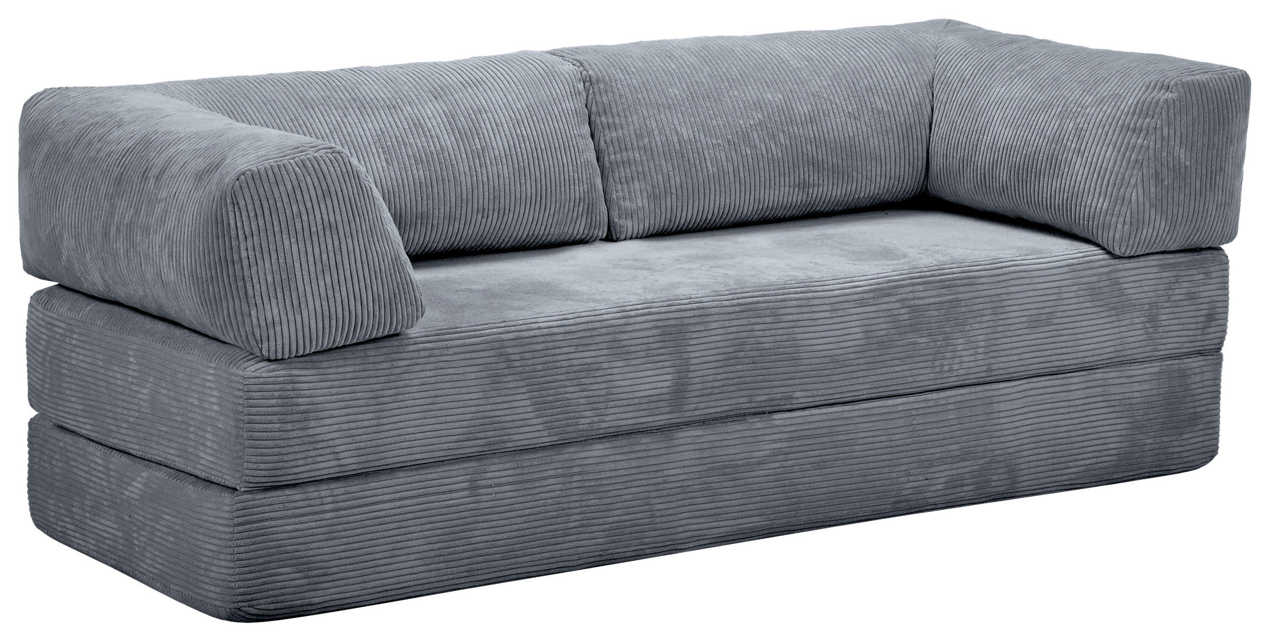 SCHLAFSOFA Cord Dunkelgrau  - Dunkelgrau, KONVENTIONELL, Textil/Metall (200/77/80cm) - Carryhome