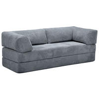 SCHLAFSOFA Cord Dunkelgrau  - Dunkelgrau, KONVENTIONELL, Textil/Metall (200/77/80cm) - Carryhome