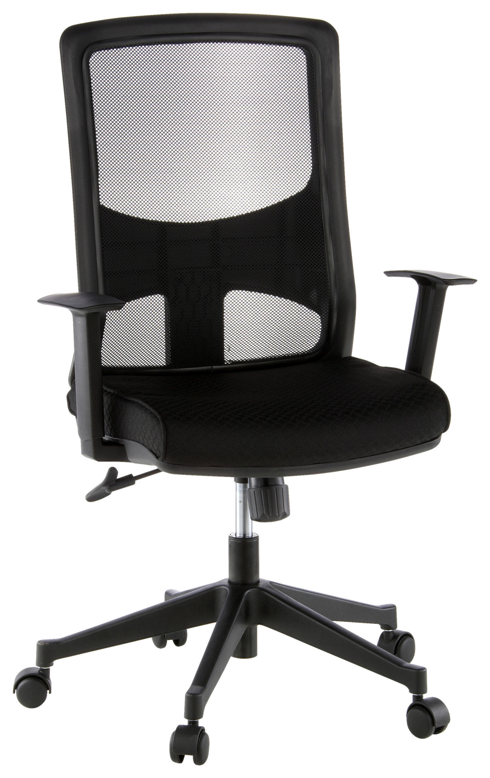 MID.YOU OTOČNÁ ŽIDLE, síťovina, plochá tkanina, černá