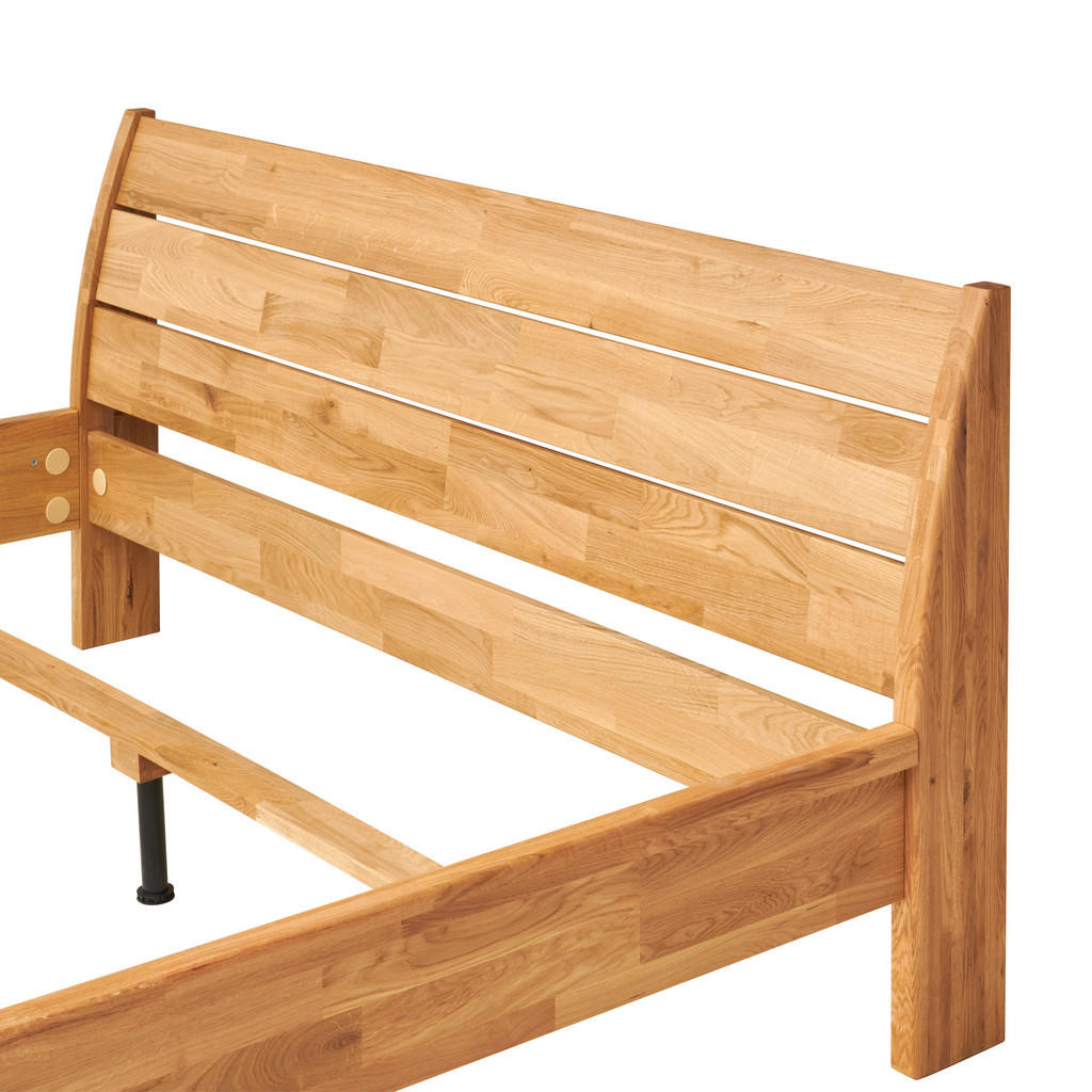 Thumbnail - Mid.you Bett, Wildeiche, Holz, Wildeiche, massiv, Höhe ca. 5 cm, 180x200 cm, Lattenrosthöhe individuell einstellbar, Sch...