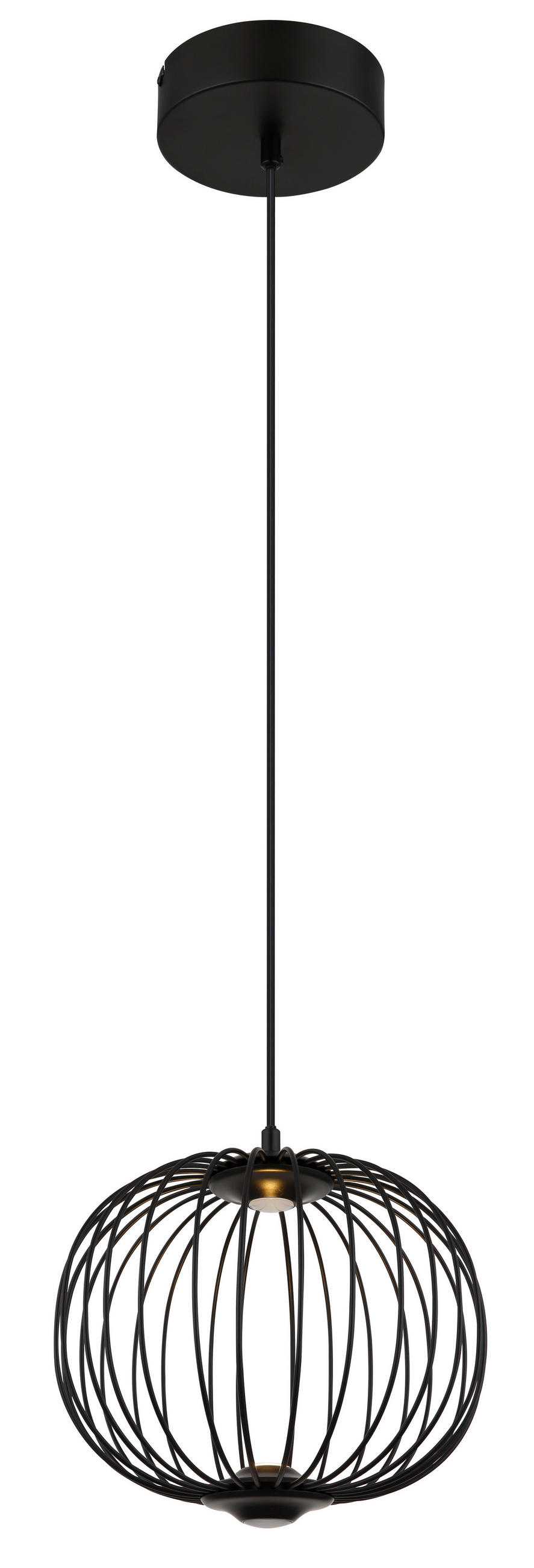 VISEČA LED-SVETILKA   //3000 K/230 V/ - črna, Basics, kovina/umetna masa (30/150cm) - Globo