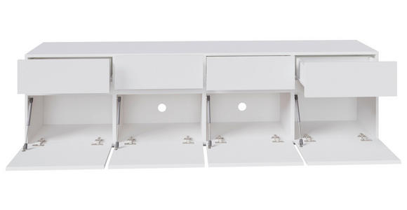 LOWBOARD  200/52,8/40 cm 4 Schublade(n) stehend, in verschiedenen Holzdekoren erhältlich  - Silberfarben/Weiß, Design, Holzwerkstoff (200/52,8/40cm) - Xora