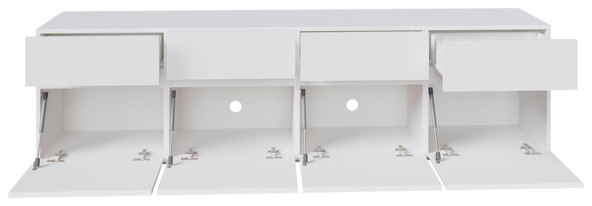 NIZKA OMARICA bela  - srebrne barve/bela, Design, leseni material (200/52,8/40cm) - Xora