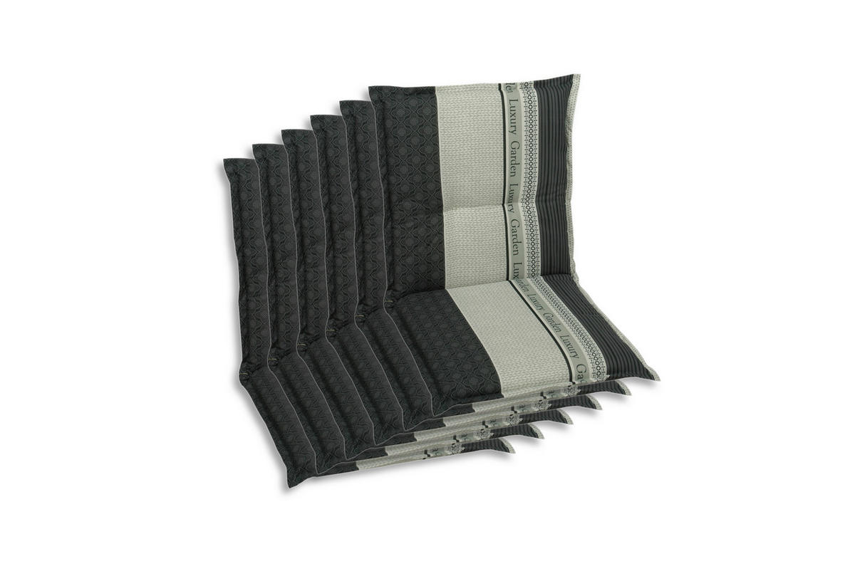 SESSELAUFLAGENSET in Anthrazit Schriftzug  - Anthrazit, Basics, Textil (50/7/100cm)