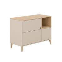 KOMODA, barve bukve, bež  - barve bukve/bež, Basics, leseni material (129,4/94,4/58,2cm) - Paidi