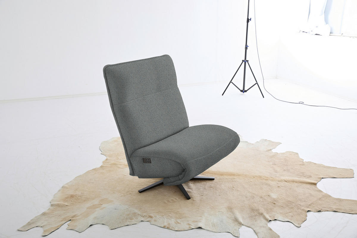 RELAXSESSEL in Textil Dunkelgrau  - Dunkelgrau/Schwarz, Modern, Textil/Metall (90/106/96cm) - Chilliano
