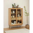 HIGHBOARD furniert Eichefarben, Naturfarben Einlegeböden  - Eichefarben/Naturfarben, Trend, Naturmaterialien/Glas (90/160/45cm) - Carryhome