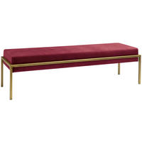 BETTBANK 144/38/44 cm   - Weinrot/Bronzefarben, Design, Textil/Metall (144/38/44cm) - Hasena