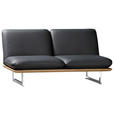 SCHLAFSOFA in Echtleder Schwarz  - Chromfarben/Schwarz, Design, Leder/Holz (164/92/90cm) - Dieter Knoll