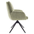 ARMLEHNSTUHL  Stoffauswahl, Typenauswahl, Sitzfläche 360° drehbar Webstoff  - Schwarz/Olivgrün, Design, Textil/Metall (66/95/74cm) - Novel