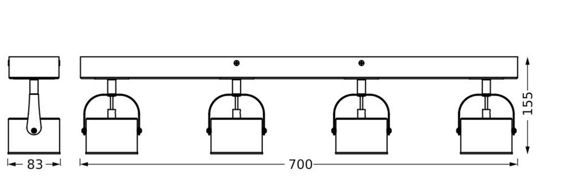 LED-STRAHLER 70/8,3/15 cm   - Silberfarben, Design, Kunststoff/Metall (70/8,3/15cm) - Osram