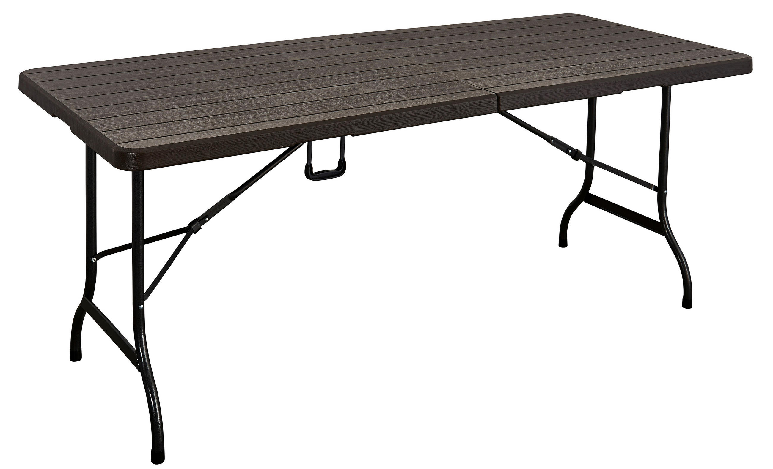 GARTENKLAPPTISCH Metall, Kunststoff Braun  - Braun, Basics, Kunststoff/Metall (180/75/72cm) - Gardenson