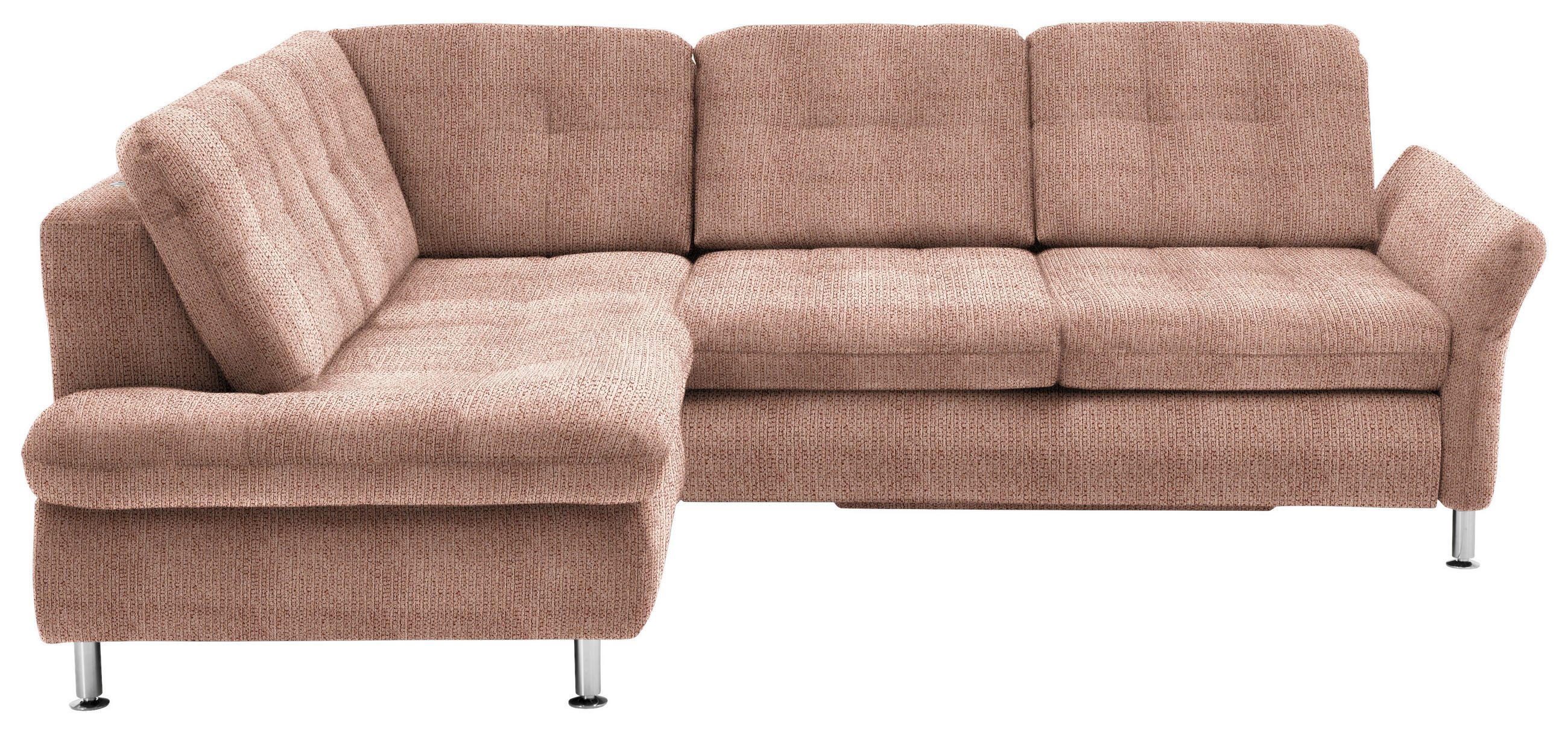 ECKSOFA in Webstoff Orange  - Chromfarben/Orange, Konventionell, Textil/Metall (210/242cm) - Beldomo Style