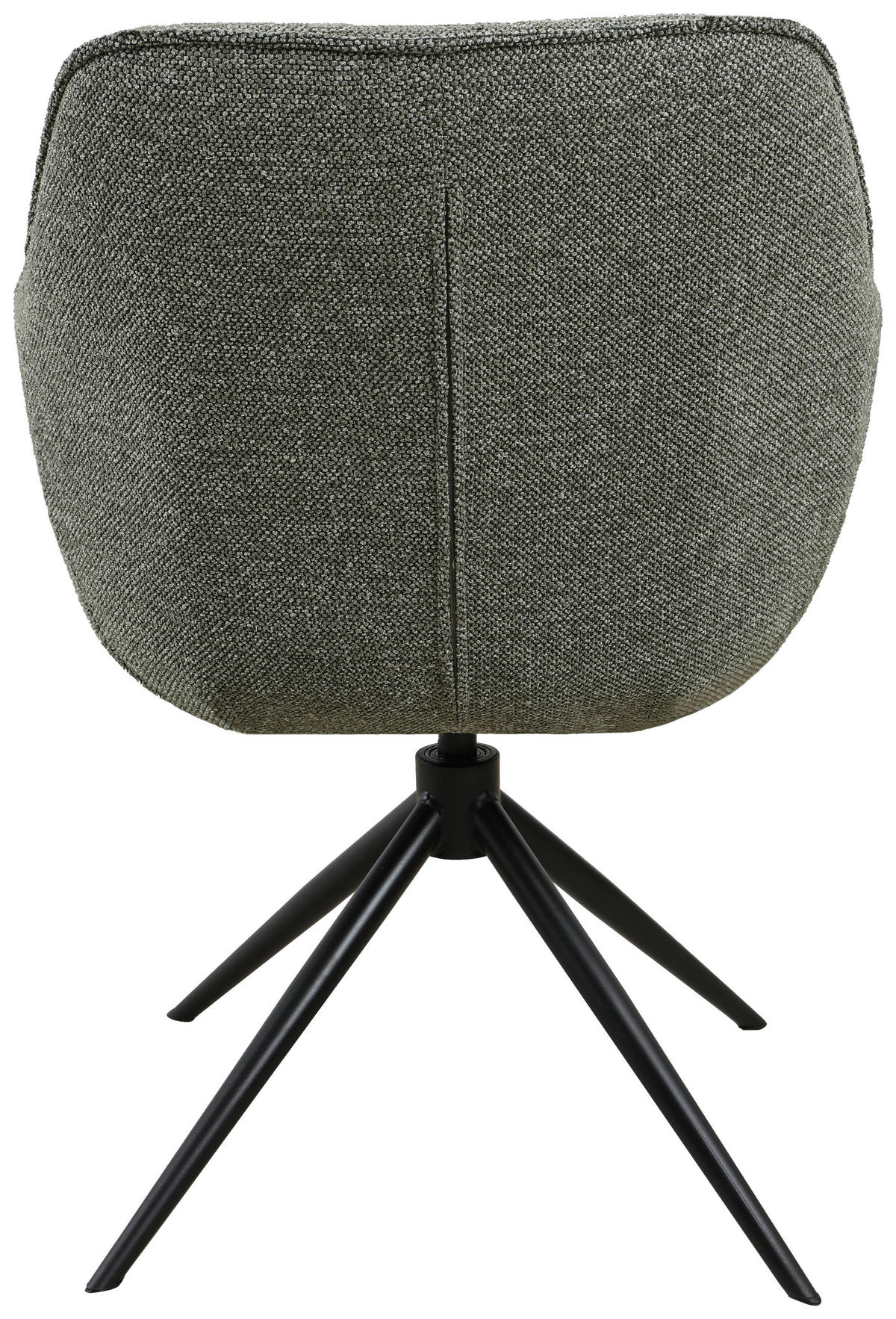 ARMLEHNSTUHL  Sitzfläche 360° drehbar, automatische Rückholfunktion Leinenoptik  - Schwarz/Grün, Design, Textil/Metall (64/84/61cm) - Novel