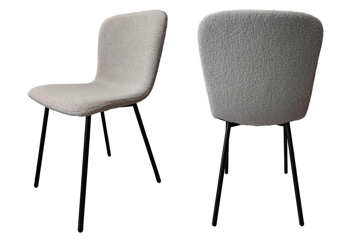 SADA STOLIČIEK 4 kus - čierna/svetlosivá, Modern, kov/textil (44/79/52cm) - Livetastic