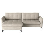 ECKSOFA in Flachgewebe, Leinenoptik Beige  170/242 cm  - Beige/Schwarz, Design, Textil/Metall (170/242cm) - Xora