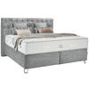 BOXSPRINGBETT 180/200 cm  in Grau  - Silberfarben/Grau, Konventionell, Textil/Metall (180/200cm) - Ambiente