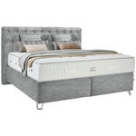 BOXSPRINGBETT 180/200 cm  in Grau  - Silberfarben/Grau, KONVENTIONELL, Textil/Metall (180/200cm) - Ambiente