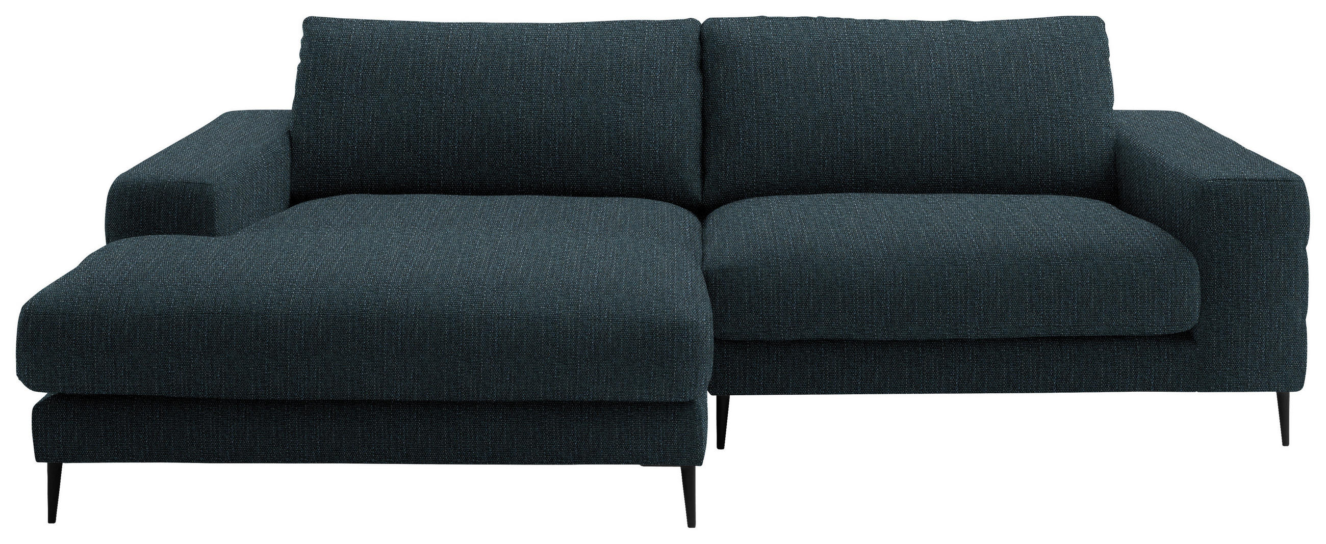 ECKSOFA in Flachgewebe Petrol  - Petrol/Schwarz, Design, Textil/Metall (177/253cm) - Dieter Knoll