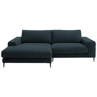 ECKSOFA in Flachgewebe Petrol  - Petrol/Schwarz, Design, Textil/Metall (177/253cm) - Dieter Knoll