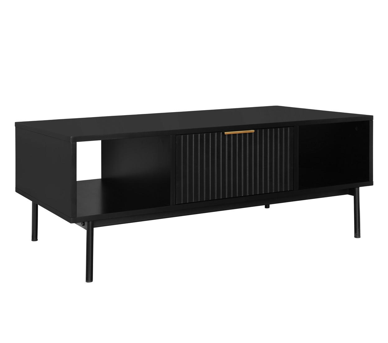COUCHTISCH 100/55/40 cm rechteckig Schwarz  - Schwarz, Design, Holzwerkstoff/Metall (100/55/40cm) - MID.YOU