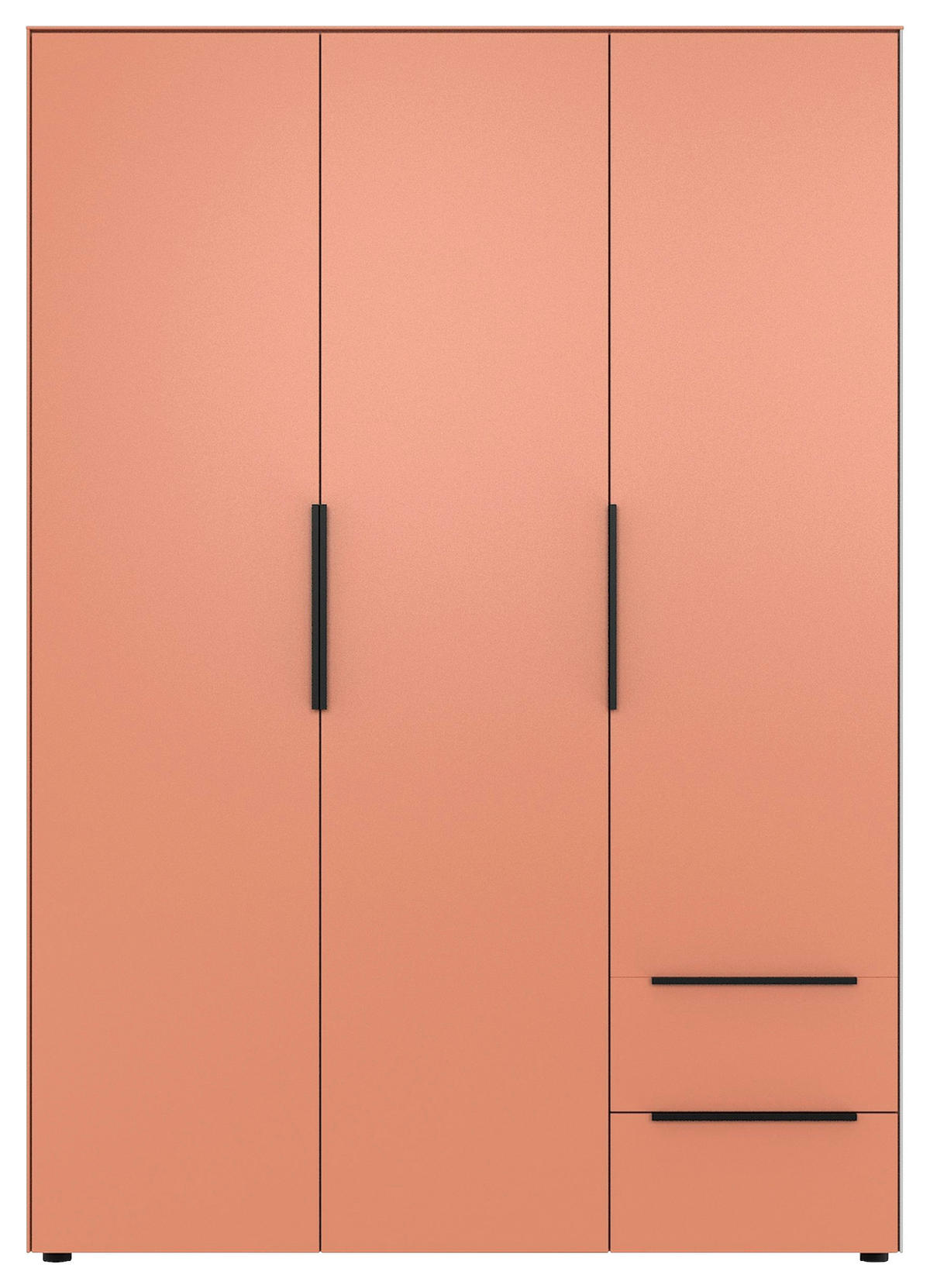DREHTÜRENSCHRANK Rot 3 Tür(en)  - Rot/Schwarz, Design, Holzwerkstoff/Metall (150/212/55cm) - Lomoco
