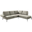 ECKSOFA Olivgrün Mikrofaser  - Schwarz/Olivgrün, KONVENTIONELL, Textil/Metall (250-288/207-223cm) - Hom`in