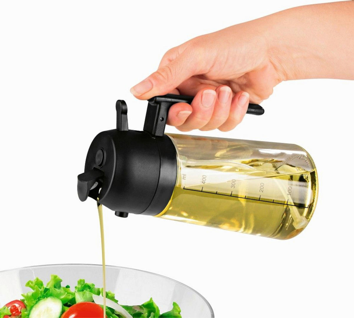 ÖLSPRÜHER - Transparent/Schwarz, Basics, Glas/Kunststoff - GOURMETMAXX