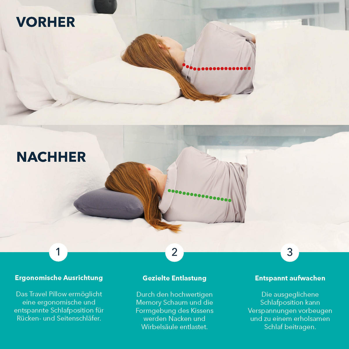 REISEKISSEN - Weiß, Basics, Textil (40/10/30cm) - Smartsleep