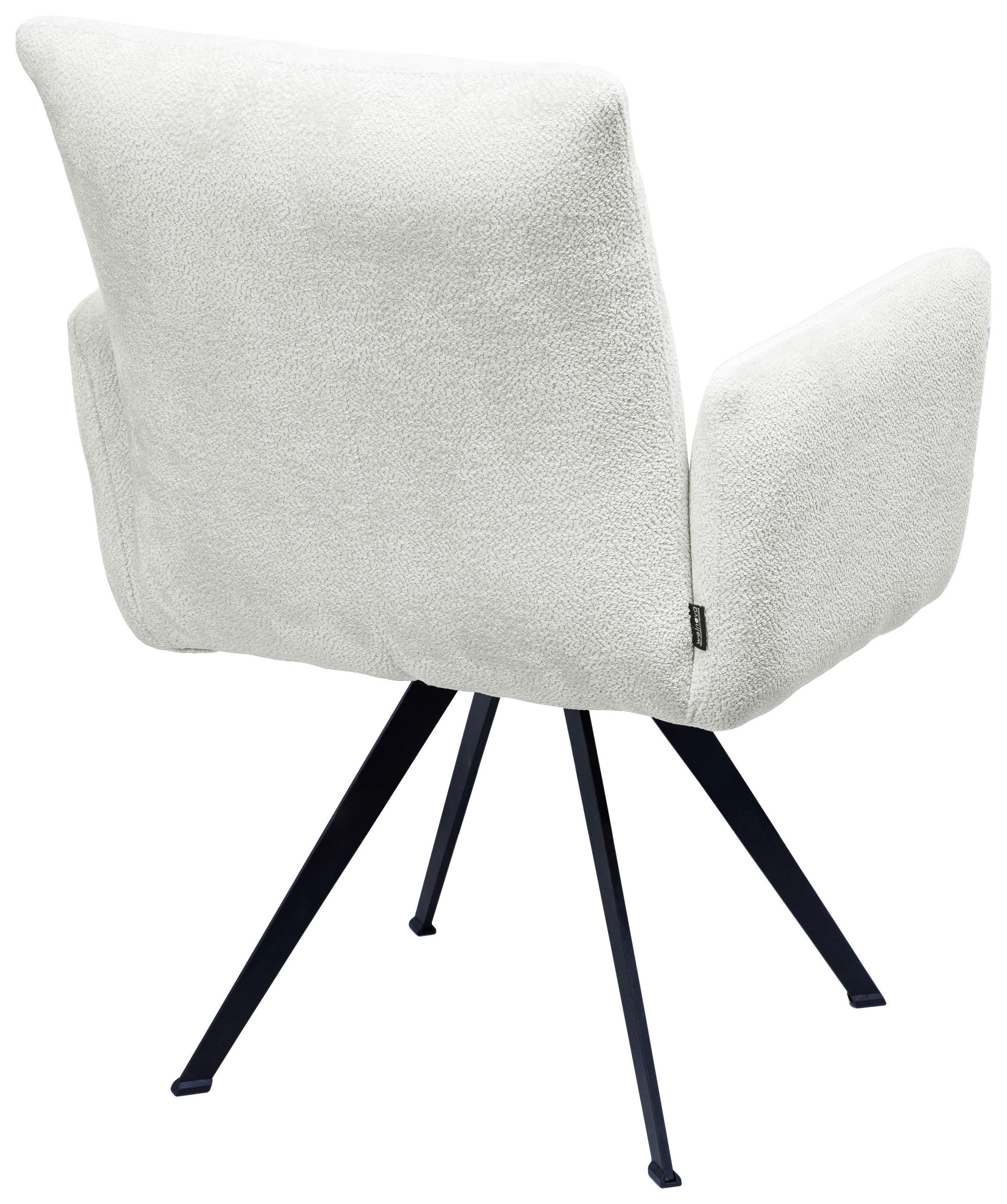 ARMLEHNSTUHL  in Eisen Teddystoff  - Creme/Schwarz, Design, Textil/Metall (63/87/71cm) - Welnova