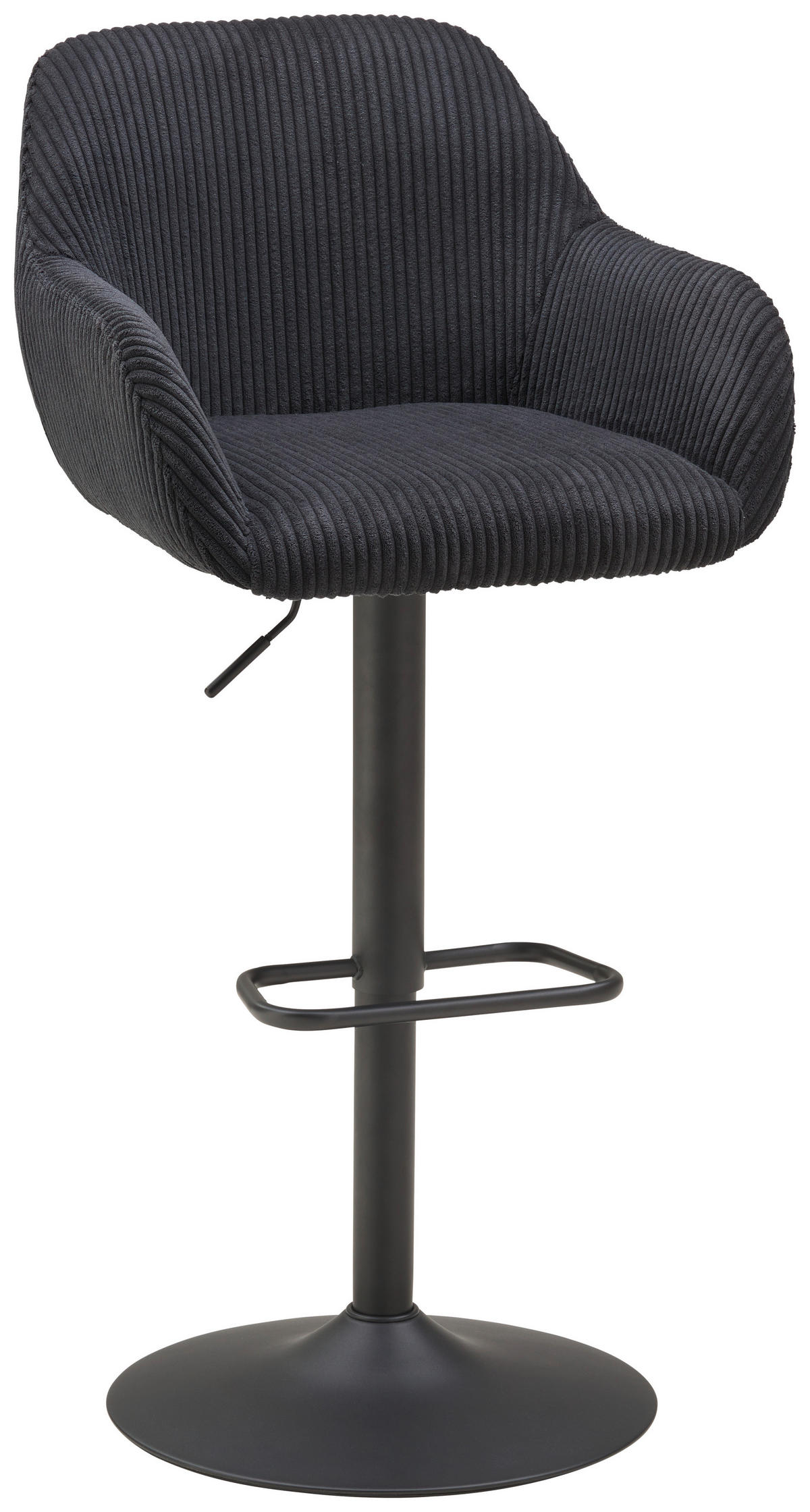 BARHOCKER in Metall, Textil Schwarz  - Schwarz, LIFESTYLE, Textil/Metall (44/95-117/55cm) - Livetastic