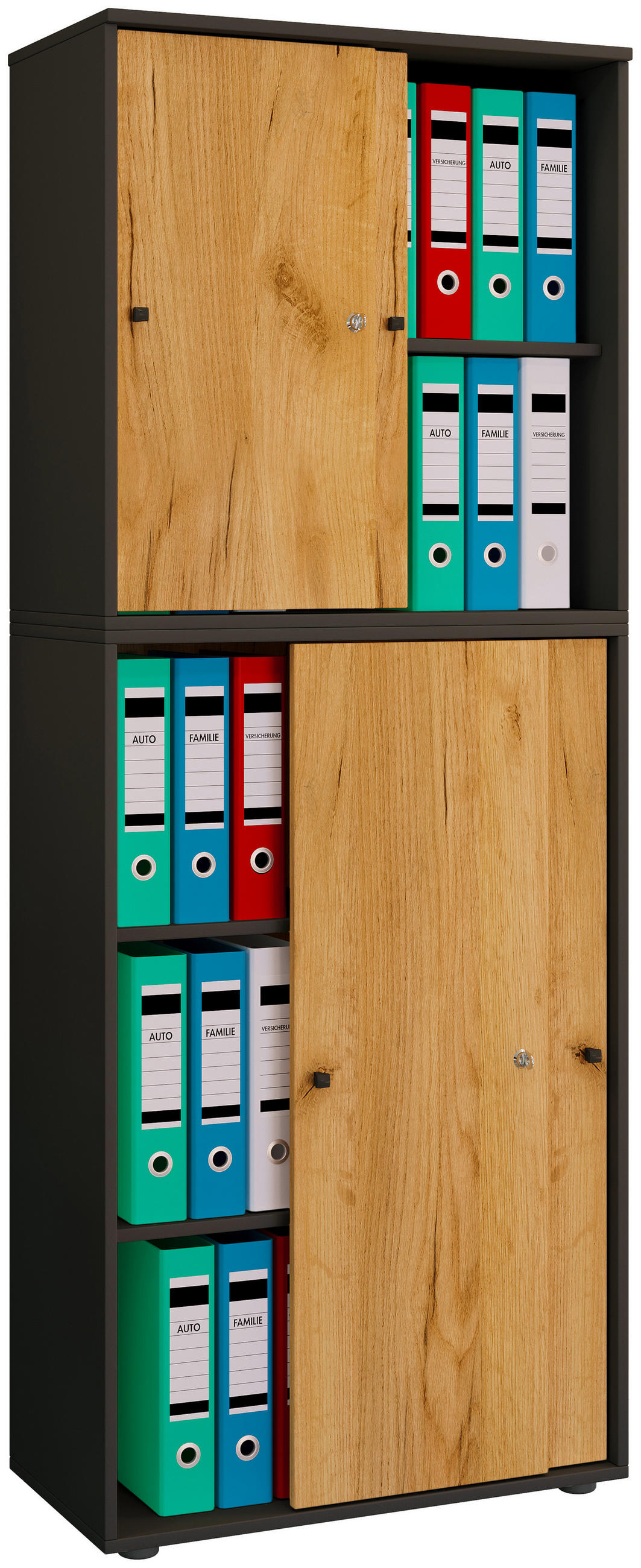 AKTENSCHRANK 70/183/37 cm  - Honigeiche/Anthrazit, Design, Holzwerkstoff (70/183/37cm) - MID.YOU