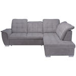 ECKSOFA Dunkelbraun Chenille  - Chromfarben/Dunkelbraun, KONVENTIONELL, Kunststoff/Textil (260/205cm) - Carryhome