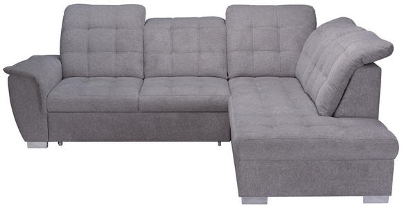 ECKSOFA Dunkelbraun Chenille  - Chromfarben/Dunkelbraun, KONVENTIONELL, Kunststoff/Textil (260/205cm) - Carryhome