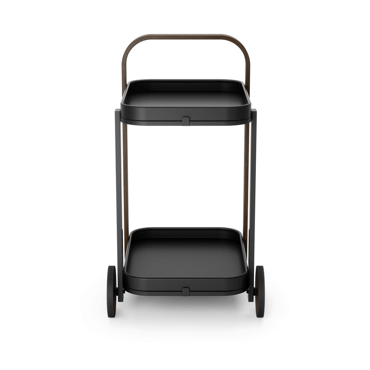 SERVIERWAGEN in Schwarz, Walnussfarben  - Walnussfarben/Schwarz, KONVENTIONELL, Metall (44/80/50cm) - Umbra