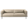 3-SITZER-SOFA in Echtleder Creme  - Chromfarben/Creme, Design, Leder/Metall (236/67/96cm) - Johann Jakob