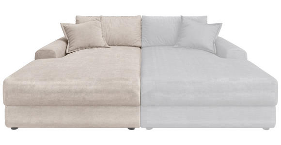 BIGSOFA Cord Beige  - Beige/Schwarz, MODERN, Kunststoff/Textil (117/93/190cm) - Carryhome