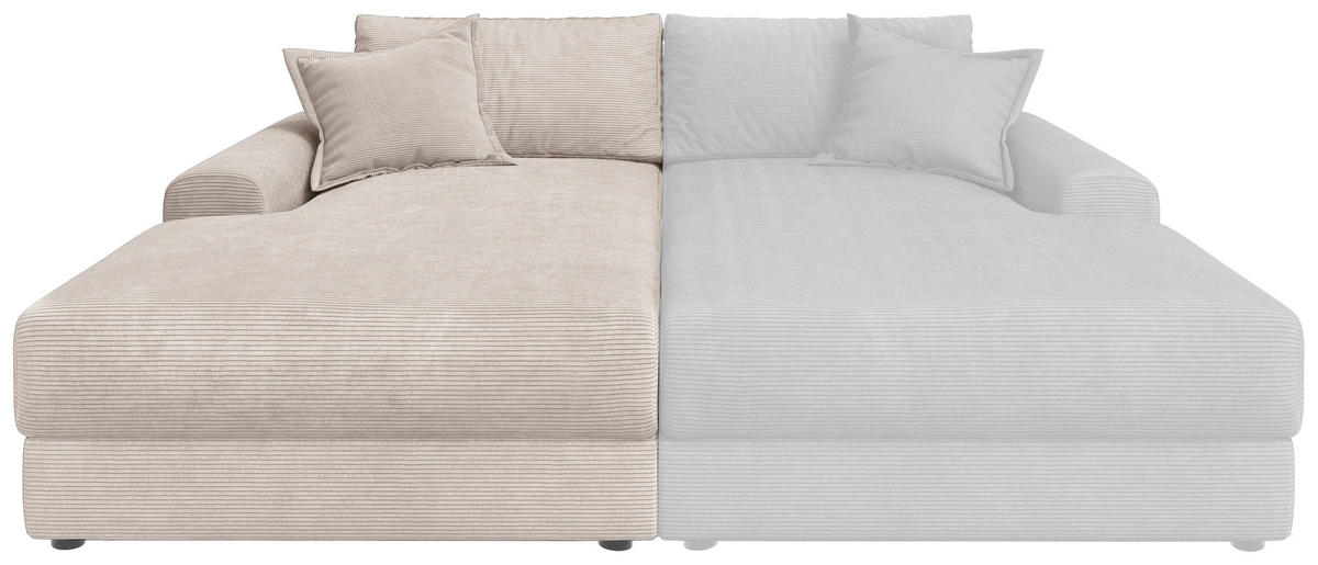 BIGSOFA Cord Beige  - Beige/Schwarz, MODERN, Kunststoff/Textil (117/93/190cm) - Carryhome