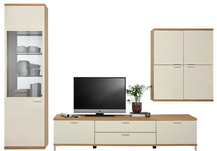 Wohnwand In Creme Eichefarben Sandfarben Online Kaufen Xxxlutz