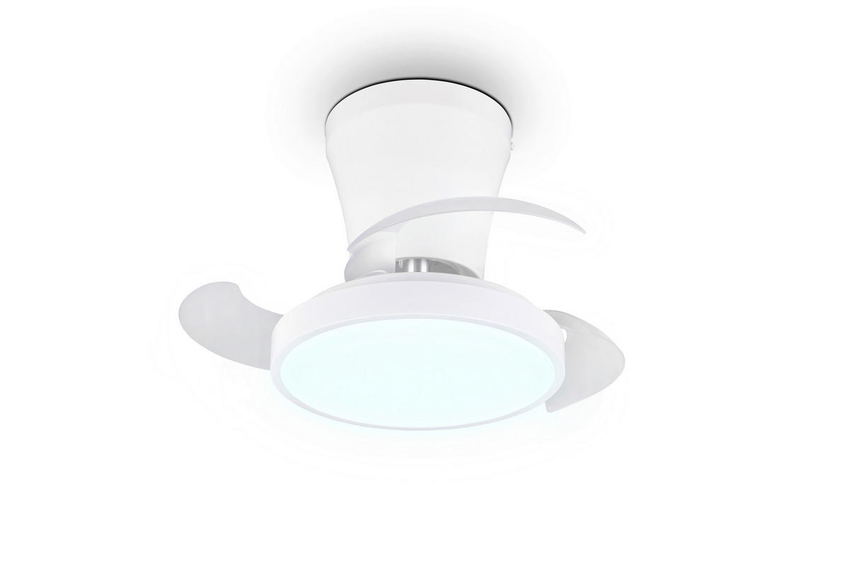 DECKENVENTILATOR - Klar/Weiß, Design, Kunststoff/Metall (30/2cm)