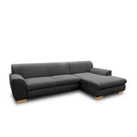 ECKSOFA NIKA Grau Webstoff  - Silberfarben/Grau, Basics, Holz/Textil (277/156cm) - MID.YOU