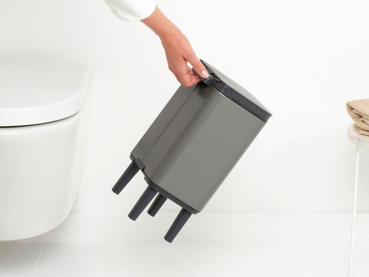 SZEMETESVÖDÖR 4 l  - fekete/platinaszürke, Design, műanyag/fém (4Ll) - Brabantia