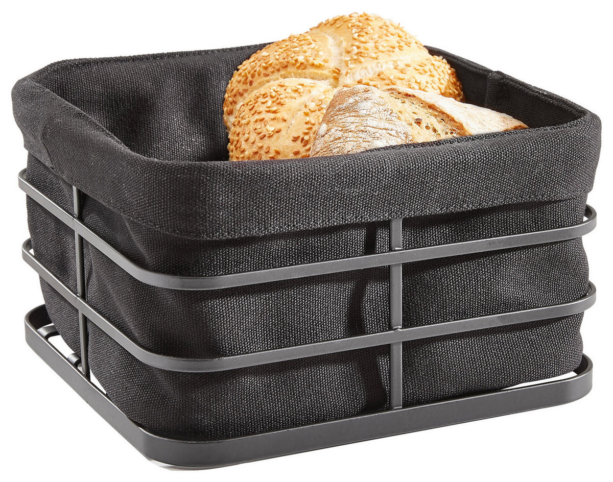 BROTKORB  19/19/11 cm  - Schwarz, Basics, Textil/Metall (19/19/11cm) - Homeware Profession.