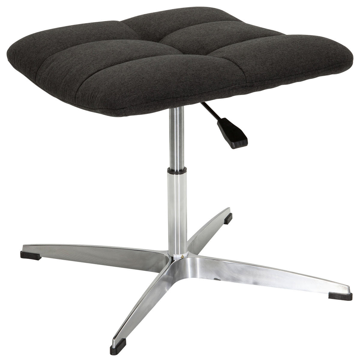 BÜROHOCKER Schwarz  - Silberfarben/Schwarz, MODERN, Textil/Metall (47/49/47cm) - MID.YOU