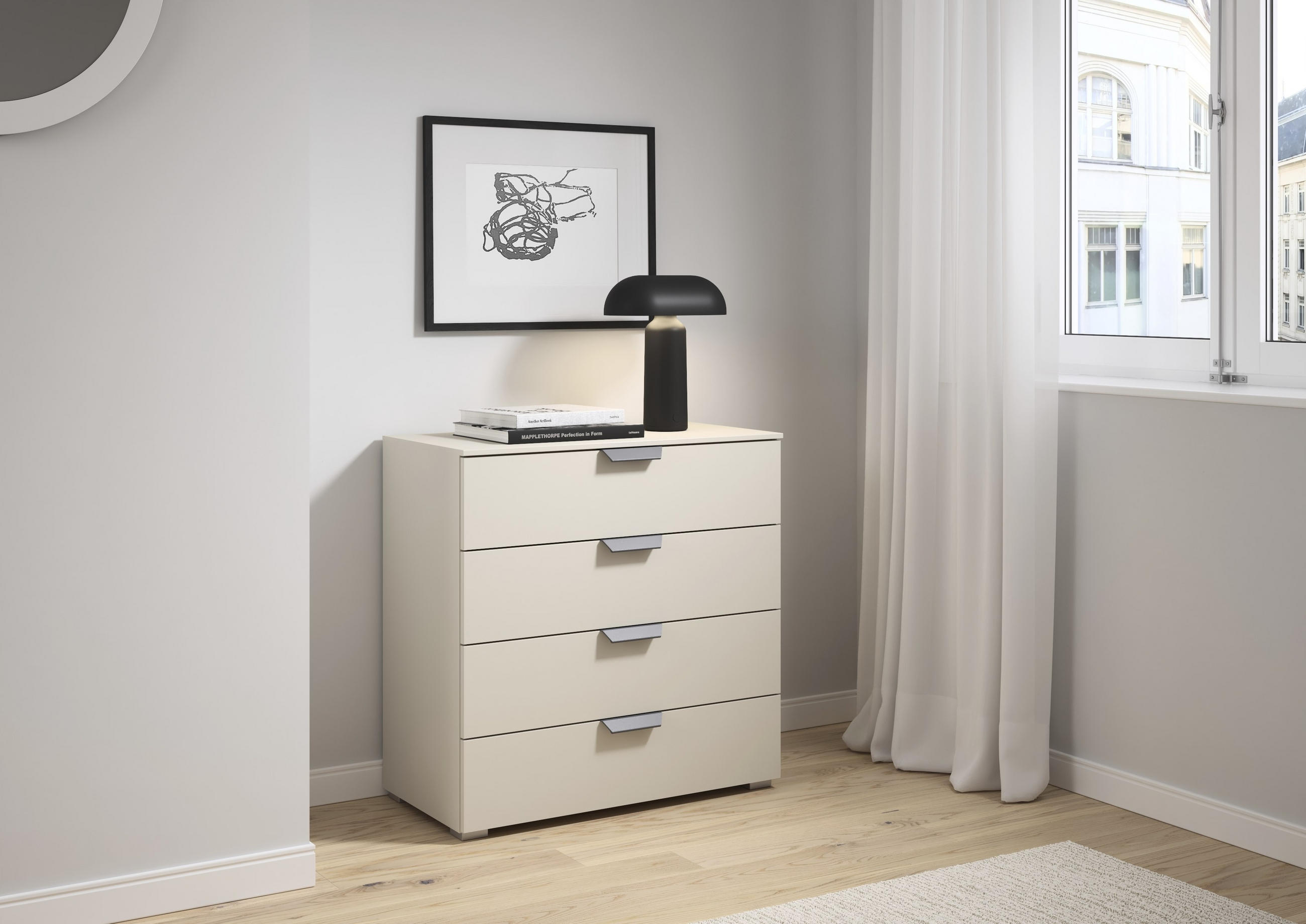 KOMMODE  in 80/81/42 cm  - Champagner/Dunkelgrau, Design, Holzwerkstoff/Metall (80/81/42cm) - Carryhome