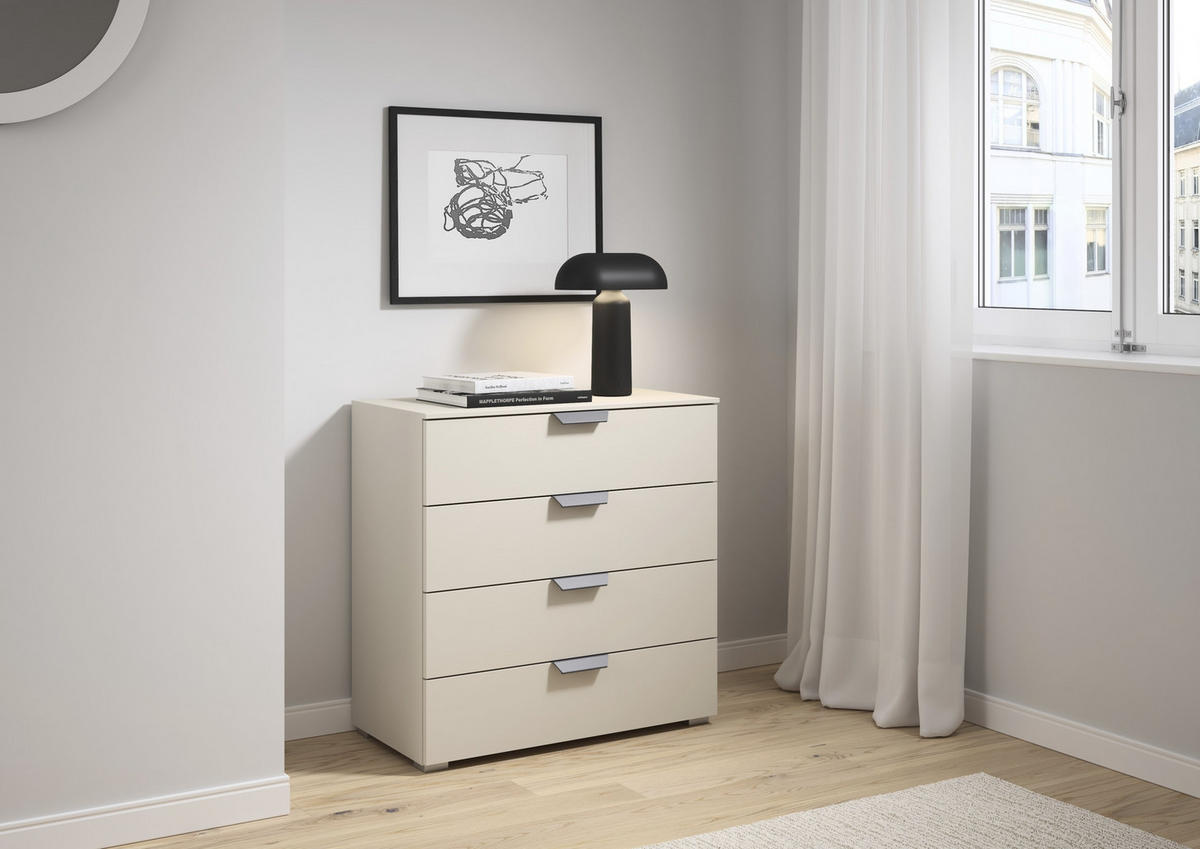 KOMMODE  in 80/81/42 cm  - Champagner/Dunkelgrau, Design, Holzwerkstoff/Metall (80/81/42cm) - Carryhome