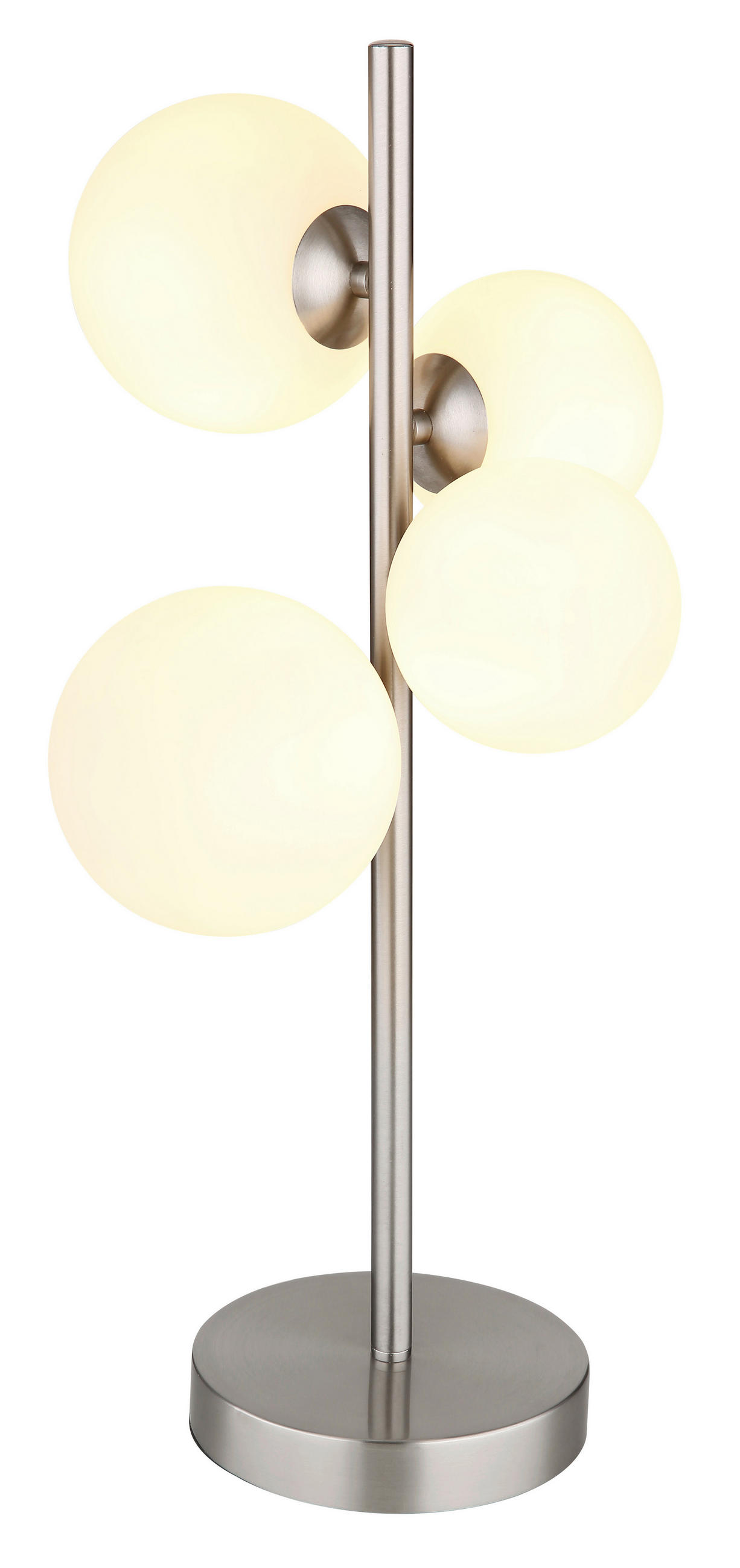 LED BORDSLAMPA - opal/nickelfärgad, Klassisk, metall/glas (27/23cm) - Globo