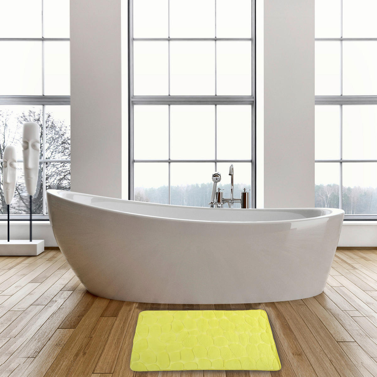 BADEMATTE Limette 50/80 cm  - Limette, Basics, Textil (50/80cm) - MSV