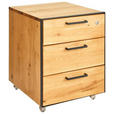 ROLLCONTAINER 43/57/50 cm  - Eichefarben/Anthrazit, Natur, Holz/Kunststoff (43/57/50cm) - Linea Natura