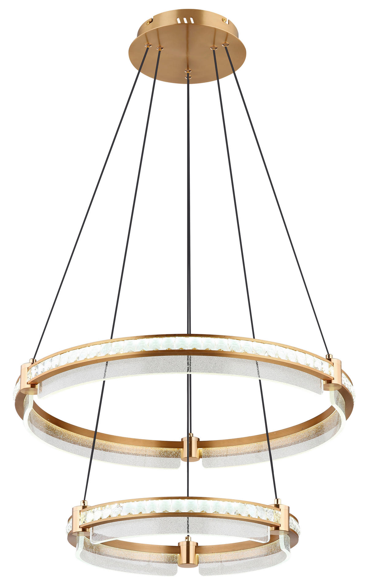 LAMPĂ SUSPENDATĂ CU LED 60/120 cm  - străveziu/auriu, Design, plastic/metal (60/120cm)